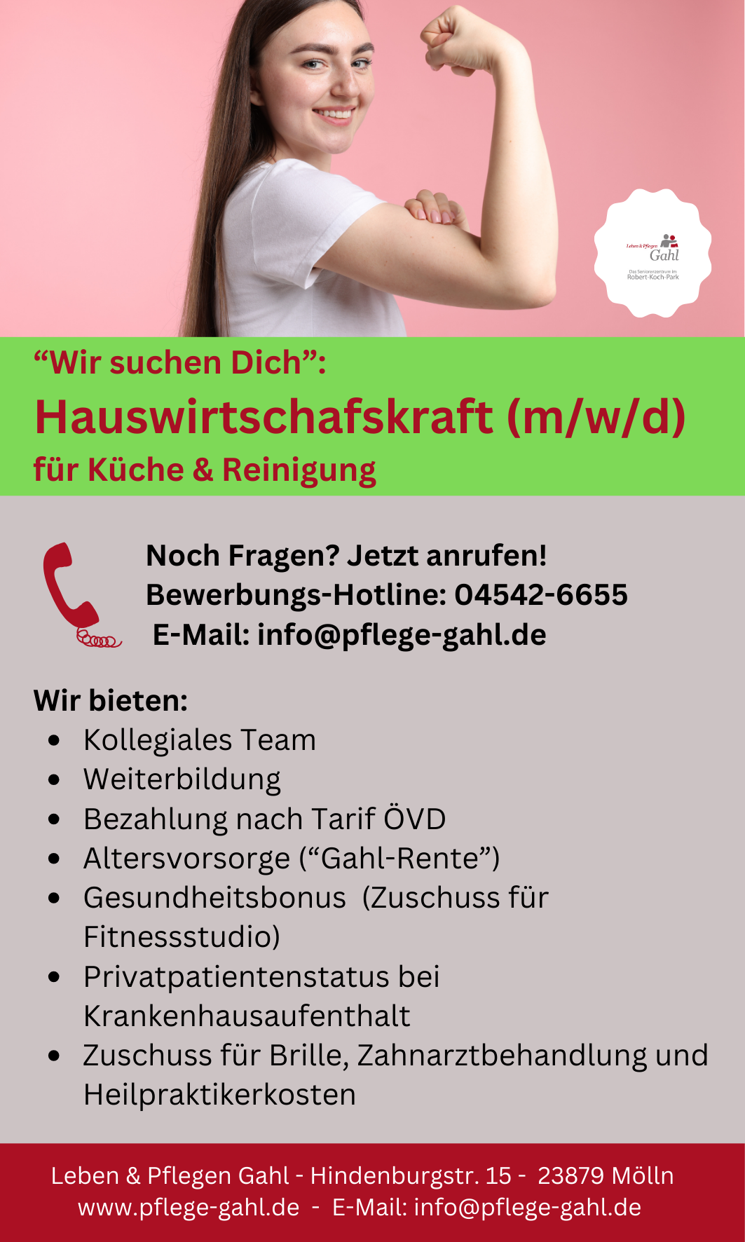 Stellenanzeige Hauswirtschaftskraft (m/w/d)
